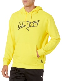 PUMA Men's Standard BVB FTBLCORE Hoodie, Cyber Yellow Black, X-Large
