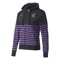 Men's Real Madrid Seasonal Zippered Hoodie - Black/Ray Purple (L)