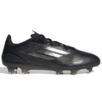adidas Unisex F50 Pro Firm Ground Soccer Cleats Sneaker, Black/Iron Metallic/Gold Metallic, 12 US Men