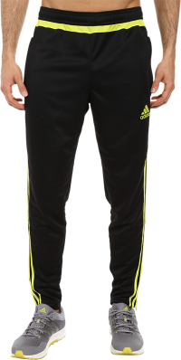 adidas Men's Tiro 15 Training Pants, Black/Semi Solar Yellow/Black, Large