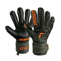 Reusch Attrakt Freegel Gold Finger Support Goalkeeper Gloves, Desert Green/Shocking Orange/Black, Size 7