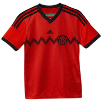 adidas Kids Mexico Away Jersey (Little Kids/Big Kids) Poppy/Black SM (8 Big Kids)