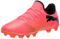 PUMA Future Firm Artificial Ground Sneaker, Sunset Glow Black, 3 US Unisex Big Kid