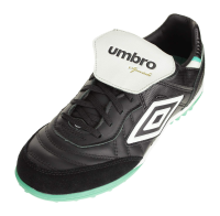 Umbro Men's Speciali Eternal Team Turf Soccer Shoes, Black/White/Marine Green 12