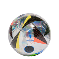 adidas Unisex-Adult EURO24 Training Foil Soccer Ball, Silver Metallic/Black/Glory Blue, 4