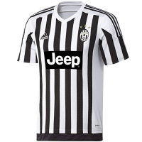 adidas Kid's Juventus Home Soccer Jersey (White, Black) (Large)