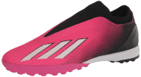 adidas Unisex X SPEEDPORTAL.3 Laceless Turf Soccer Shoe, Team Shock Pink/Zero Metallic/Black, 7 US Men