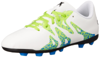adidas Performance X 15.4 FG J Soccer Shoe (Little Kid/Big Kid), White/Semi Solar Slime/Black, 11 M US Little Kid