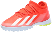 adidas Unisex X Crazyfast League Turf Sneaker, Solar Red/White/Team Solar Yellow, 10.5 US Men
