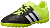 adidas Performance Ace 15.4 Turf J Soccer Shoe (Little Kid/Big Kid), Black/White/Solar Yellow, 11.5 M US Little Kid