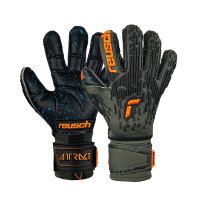 Reusch Attrakt Freegel Fusion Ortho-Tec Goaliator Goalkeeper Gloves, Desert Green/Shocking Orange/Black, Size 10
