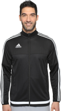 adidas Men's Soccer Tiro 15 Training Jacket, Black/White/Black, XXX-Large