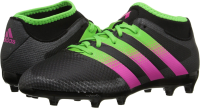 adidas Performance Ace 16.3 Primemesh FG/AG J Soccer Shoe (Little Kid/Big Kid),Green/Shock Pink/Black,11 M US Little Kid
