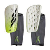 adidas Adult X League Shin Guards (Small, White/Black/Lucid Lemon)
