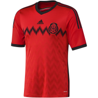 Mexico Mens Away Soccer Jersey- 2014 World Cup (Red) (L)