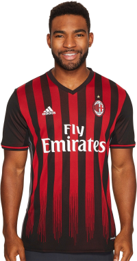 adidas International Soccer Ac Milan Men's Jersey, X-Large, Black/Red/Granite
