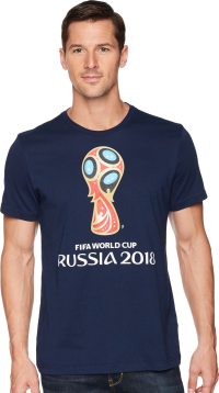 adidas World Cup Soccer World Cup Emblem Men's Tee, Small, Blue