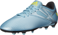 adidas Performance Messi 15.3 FG AG J Soccer Shoe (Little Kid/Big Kid), Matte Ice Metallic/Bright Yellow/Black, 12 M US Little Kid