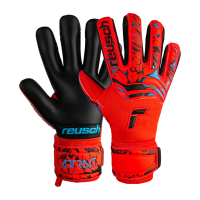 Reusch Attrakt Grip Evolution Goalkeeper Gloves, Bright Red/Future Blue/Black, Size 10