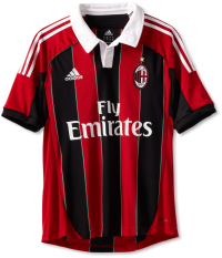 AC Milan Soccer Home Jersey, Small, Red/Black/White