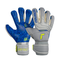 Reusch Attrakt Fusion Ortho-Tec Guardian Goalkeeper Gloves, Gray/Yellow/Blue, Size 8