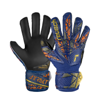 Reusch Attrakt Infinity Finger Support Junior Goalkeeper Gloves, Premium Blue/Gold/Black, Size 5