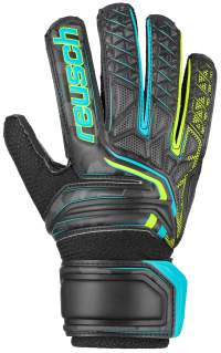 Reusch Attrakt RG Open Cuff Junior Goalkeeper Glove, Black/Yellow, 6