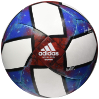 adidas Performance Champions League Finale Capitano Soccer Ball, White/Core Black/Dark Green/Blue/Aqua, Size 3