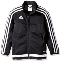 adidas Kids' Soccer Tiro 15 Training Jacket, Black/White/Black, X-Small