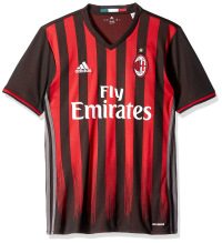 adidas International Soccer Ac Milan Men's Jersey, X-Small, Black/Red/Granite