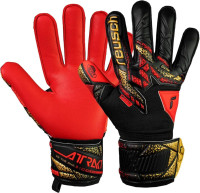 Reusch Attrakt Silver Goalkeeper Gloves, Black/Gold/Red