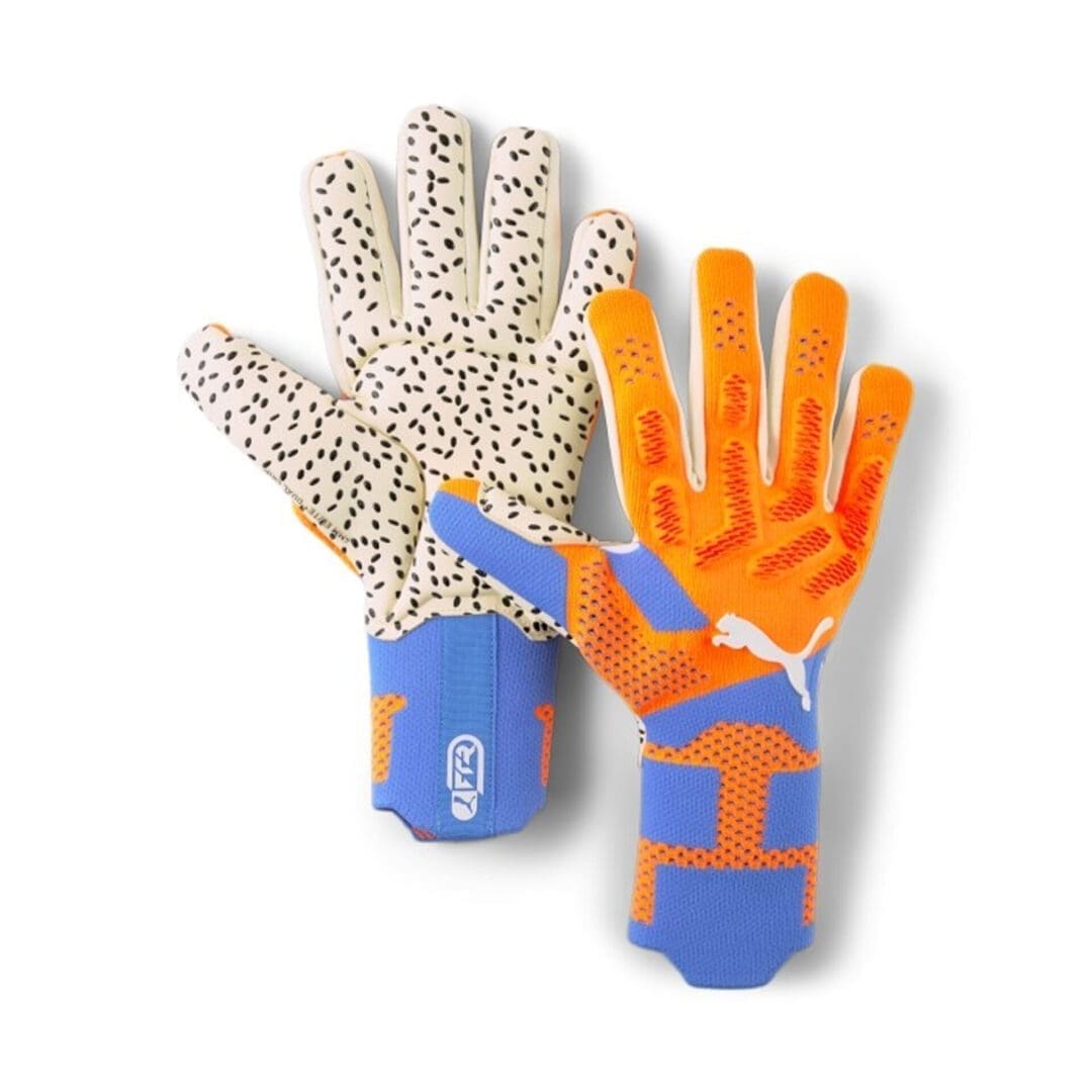 Puma FUTURE Ultimate Negative Cut Football Goalkeeper Gloves Ultra Orange-Blue Glimmer