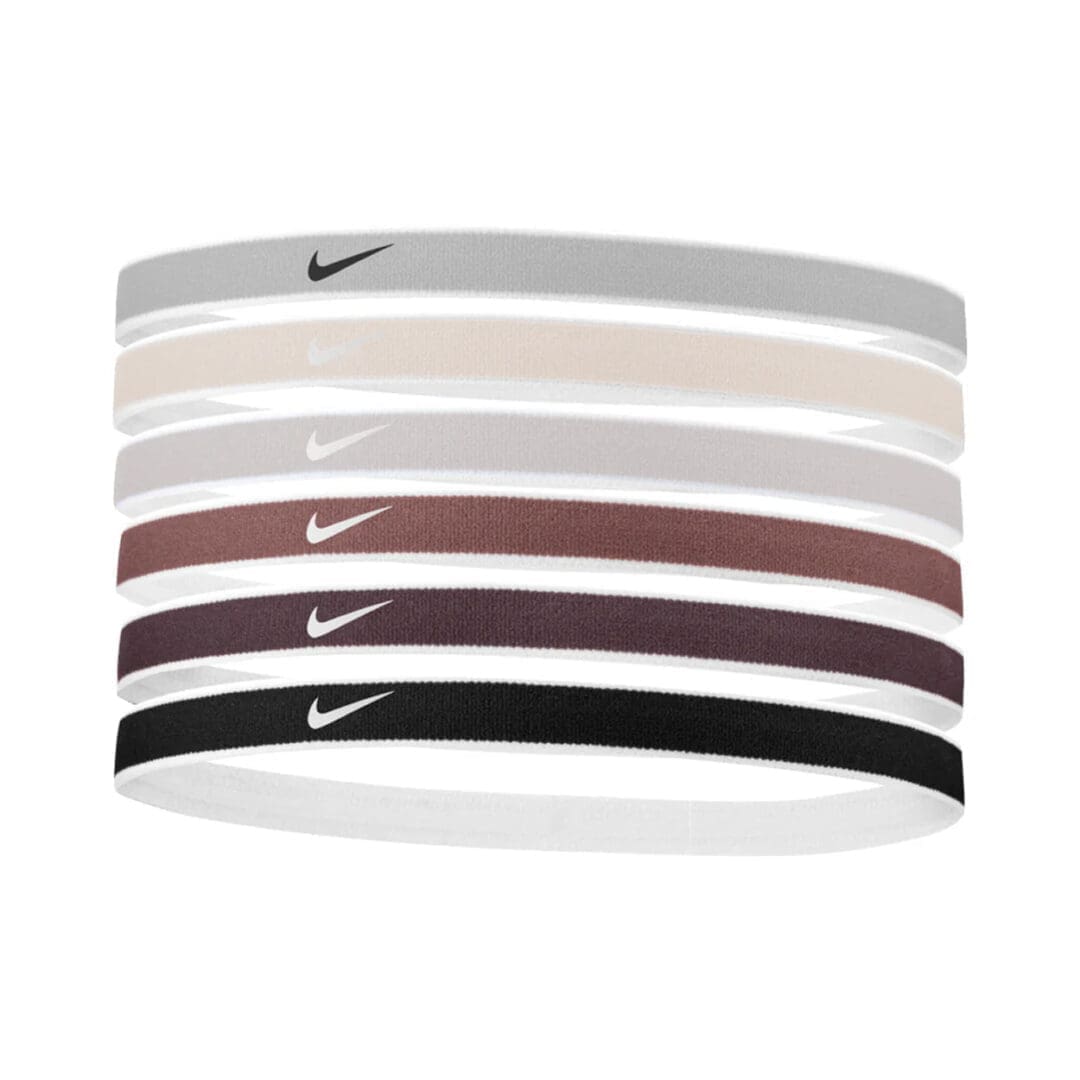 Nike Swoosh Sport Headbands 6 Pack (Brown/Black/Grey)