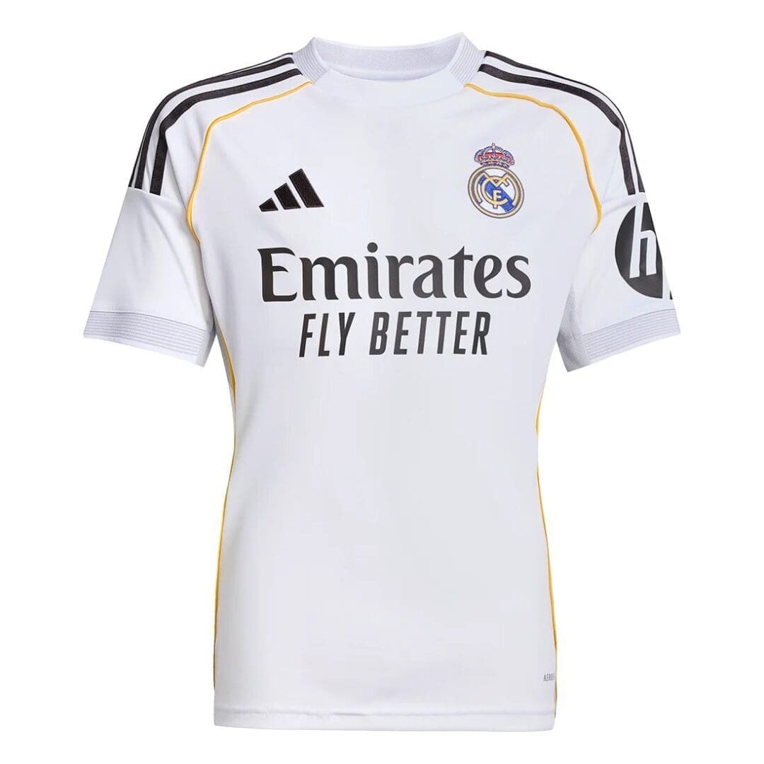 adidas Real Madrid Home Youth Soccer Jersey 25/26
