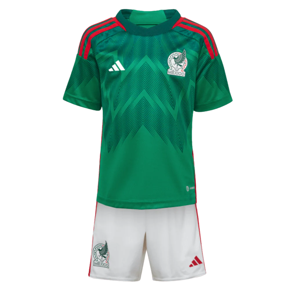 adidas Mexico 2022 Little Kids Home Mini Kit