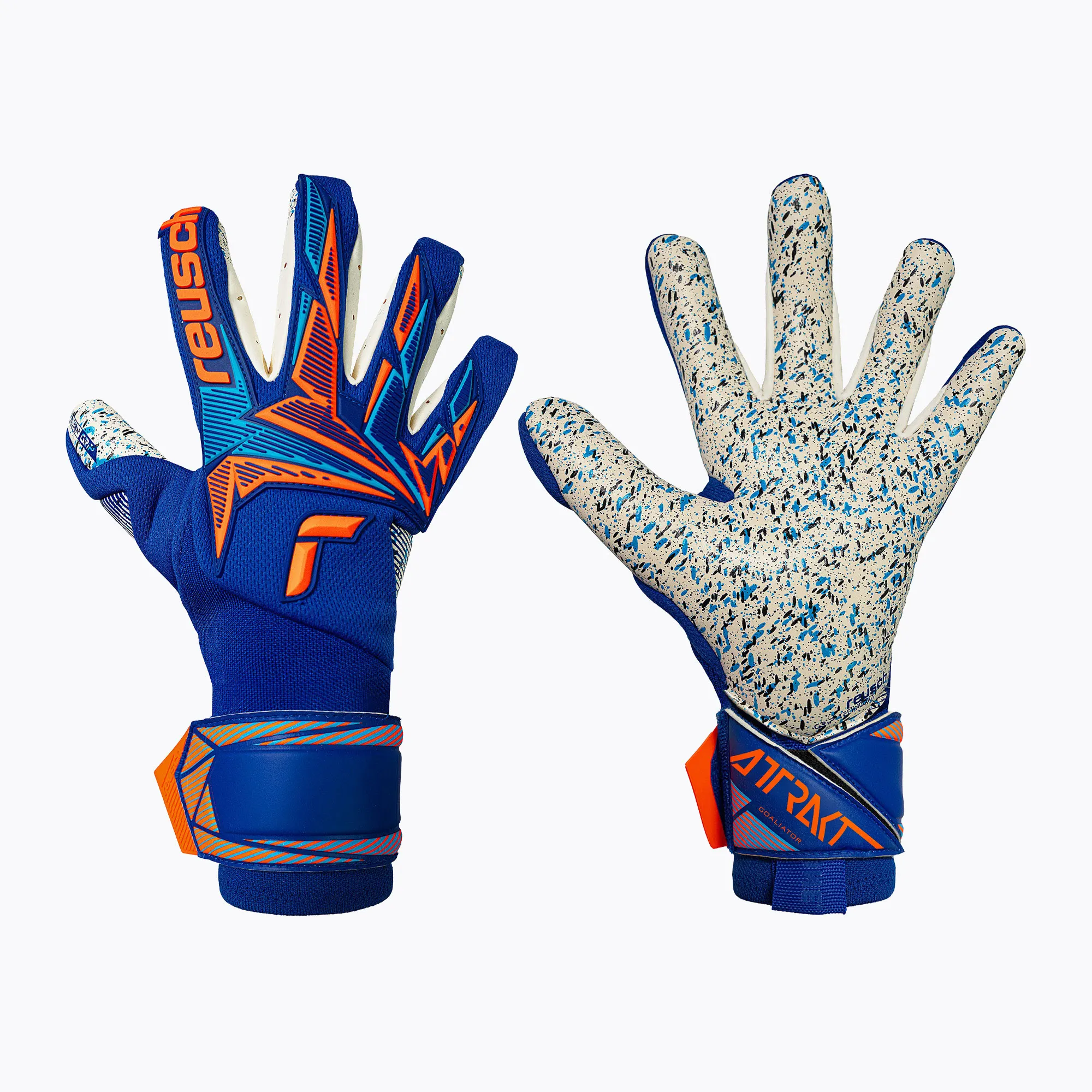 Reusch Attrakt Freegel Fusion Goaliator Goalkeeper Gloves Sharp Blue / Shocking Orange