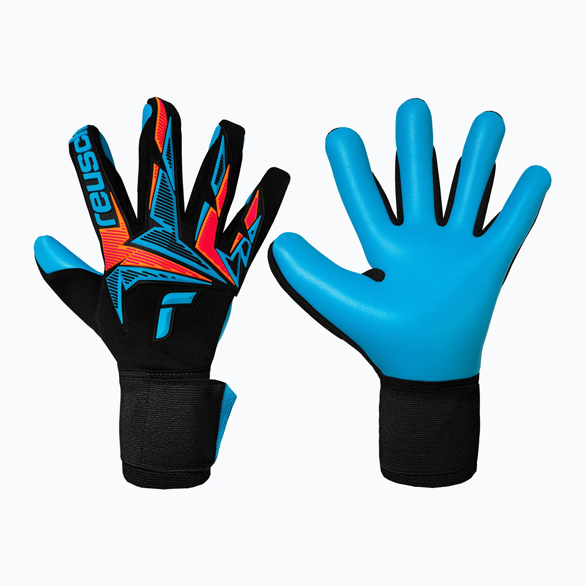 Reusch Attrakt Freegel Aqua Goalkeeper Gloves Black/Shocking Orange/Aqua Blue